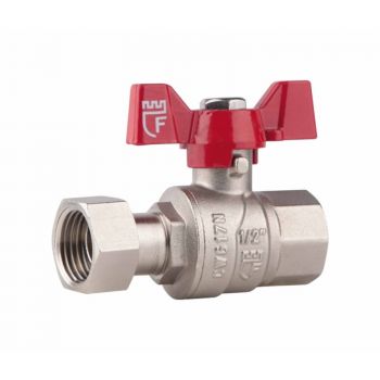 SD FORTE Кран шаровый прямой с накидной гайкой для воды 3/4"В х 3/4"В SF260W20