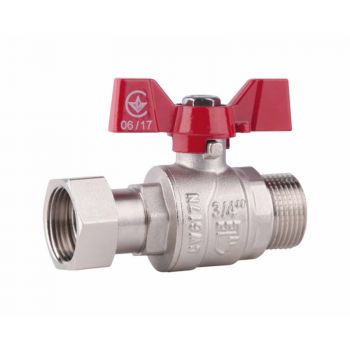 SD FORTE Кран шаровый прямой с накидной гайкой для воды 3/4"В х 3/4"Н SF261W20